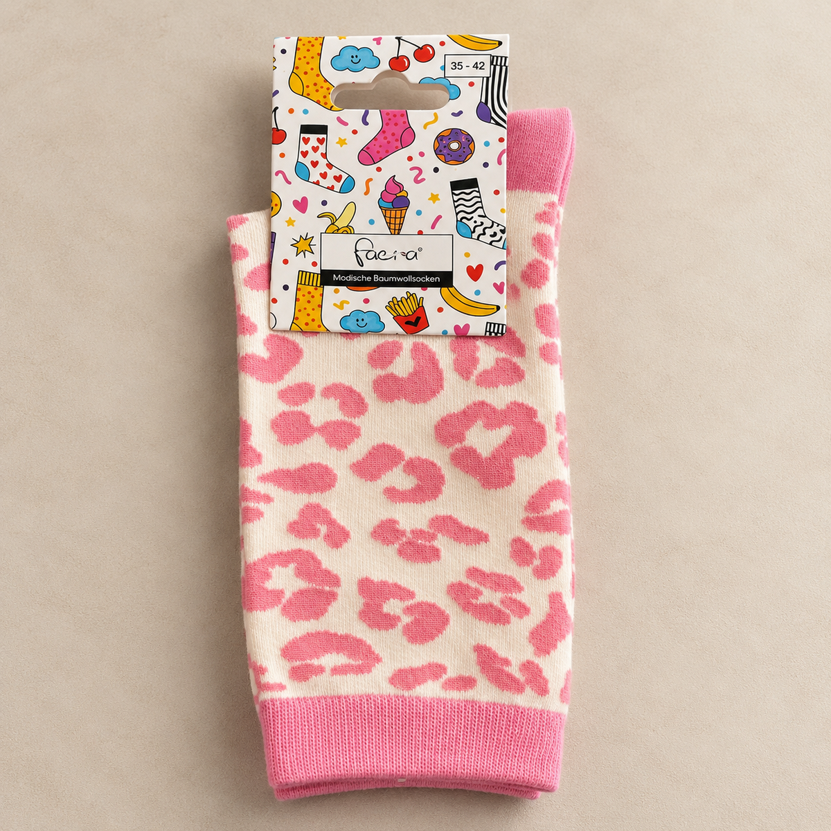 Damen Socken mit Leo-Print  Leopard / Leoparden Größe 35–42