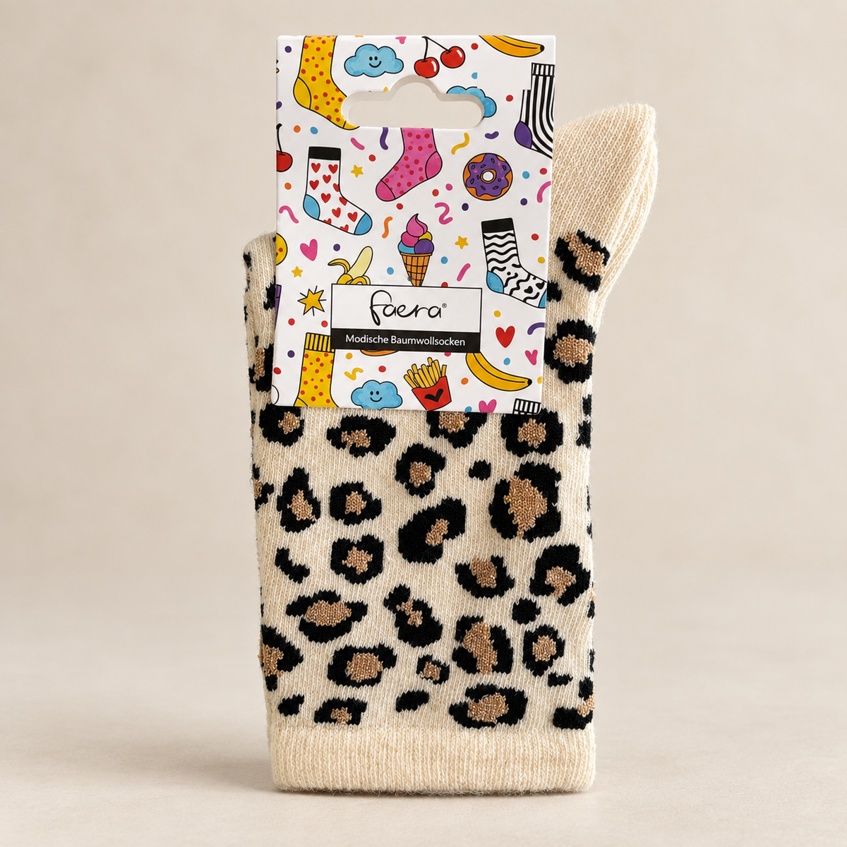 Damen Socken im Leo-Look  verschiedene Farben Leoparden Leopard