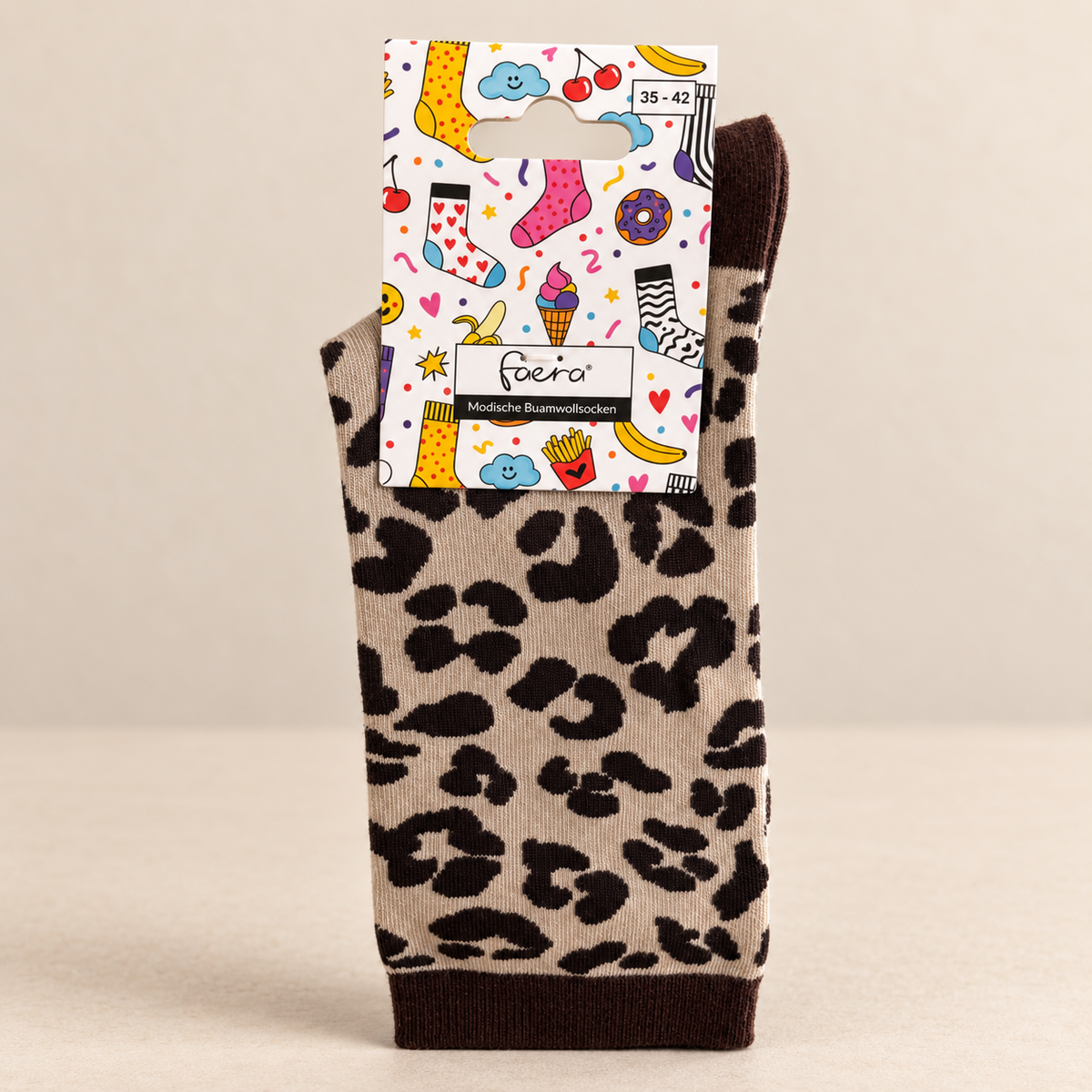 Damen Socken im Leo-Look  verschiedene Farben Leoparden Leopard