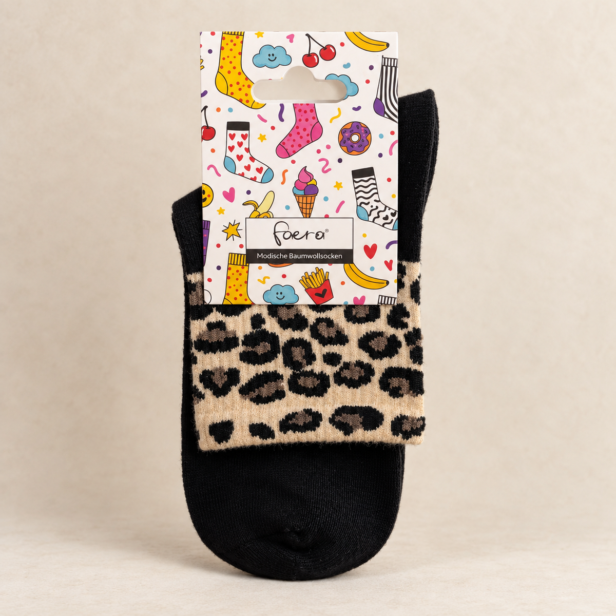 Damen Socken im Leo-Look  verschiedene Farben Leoparden Leopard