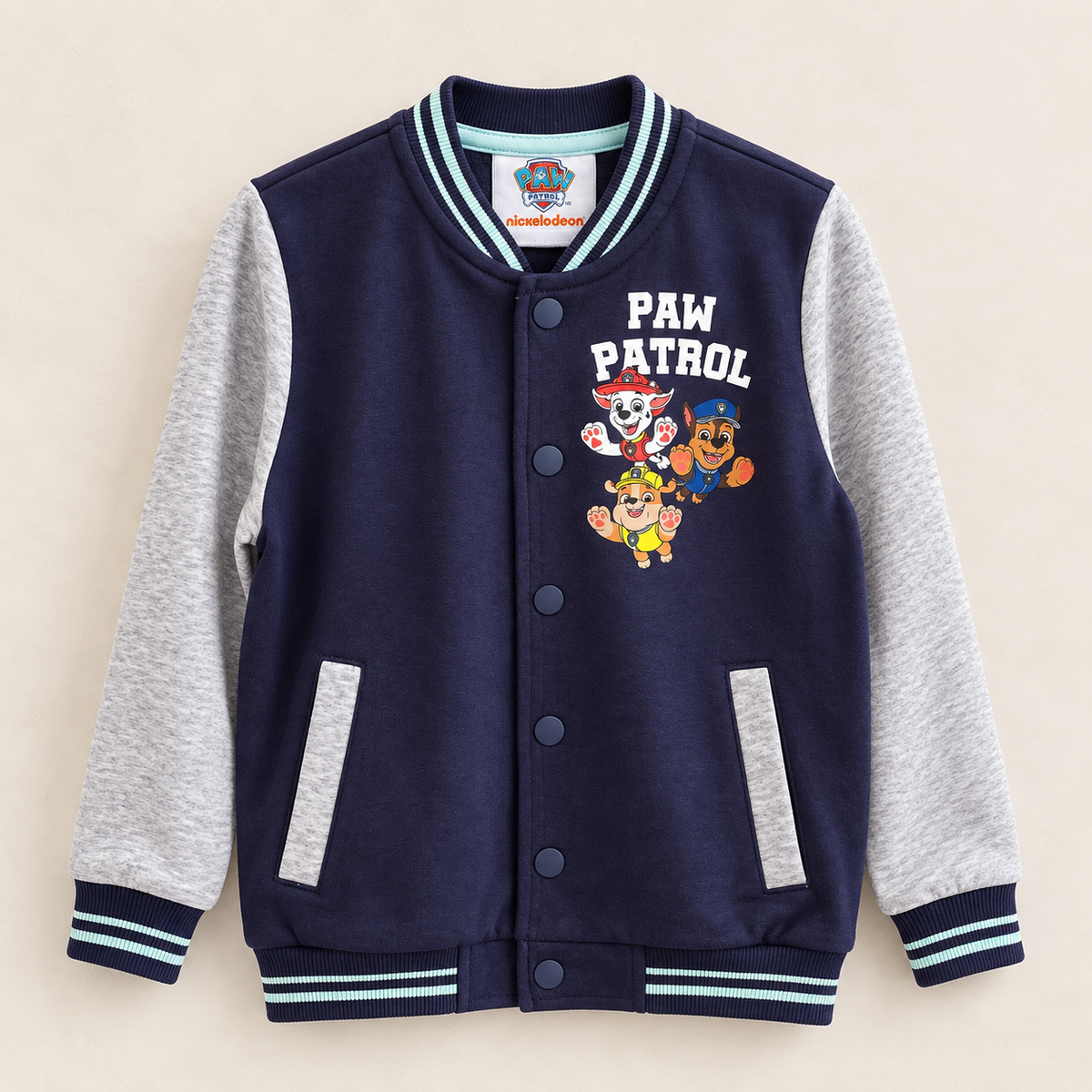 PAW Patrol Kinder Collegejacke Oberteil  Dunkelblau/Grau