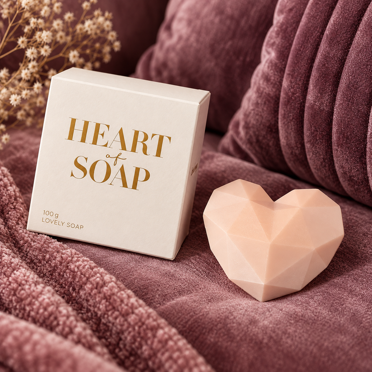 DEARSOAP „Little Heart of Soap“ – Herzseife Rosa  100 g