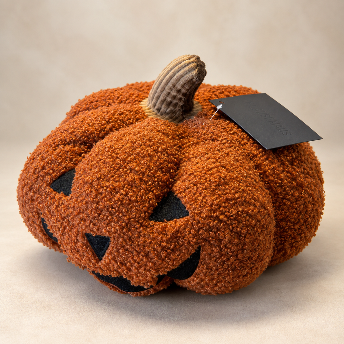 Halloween Plüschkürbis Ø 25 cm  Kürbis Deko mit Gesicht Orange