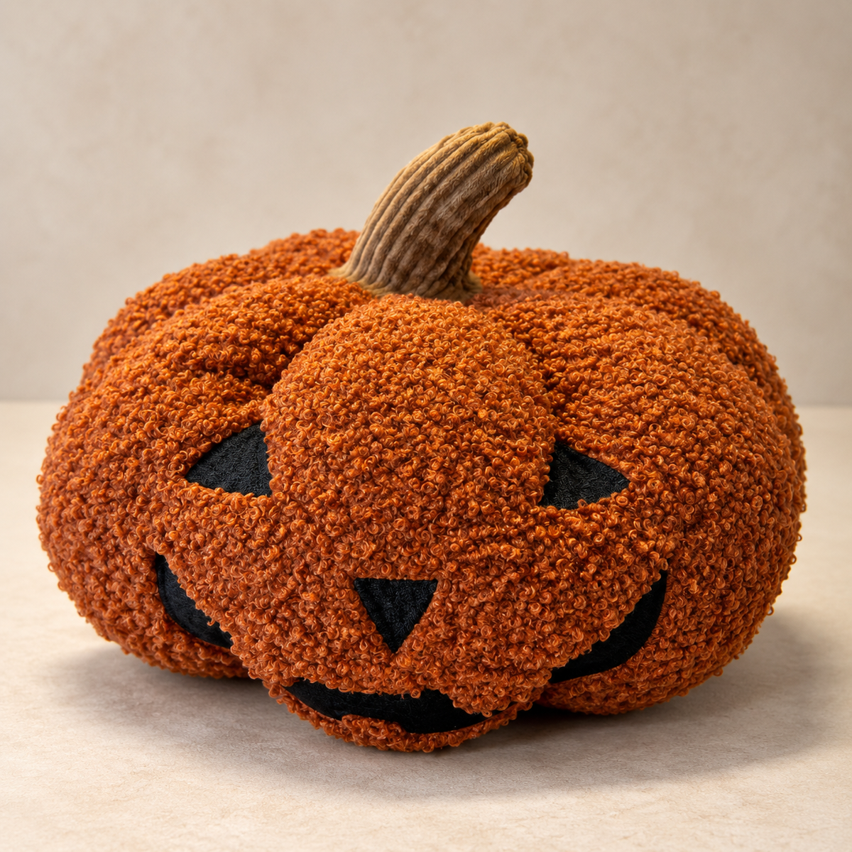 Halloween Plüschkürbis Ø 25 cm  Kürbis Deko mit Gesicht Orange