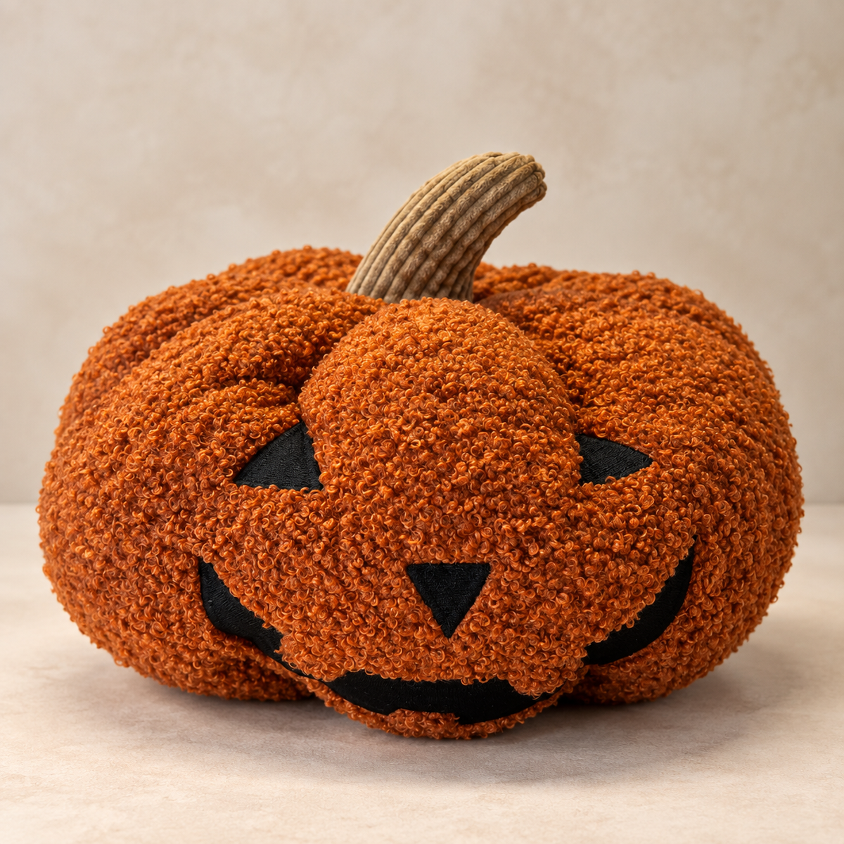 Halloween Plüschkürbis Ø 25 cm  Kürbis Deko mit Gesicht Orange