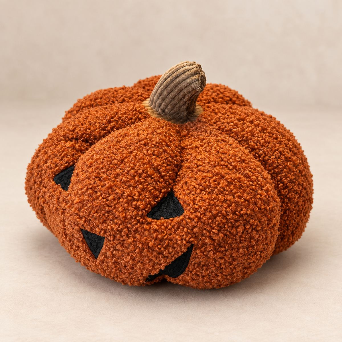 Halloween Plüschkürbis Ø 25 cm  Kürbis Deko mit Gesicht Orange