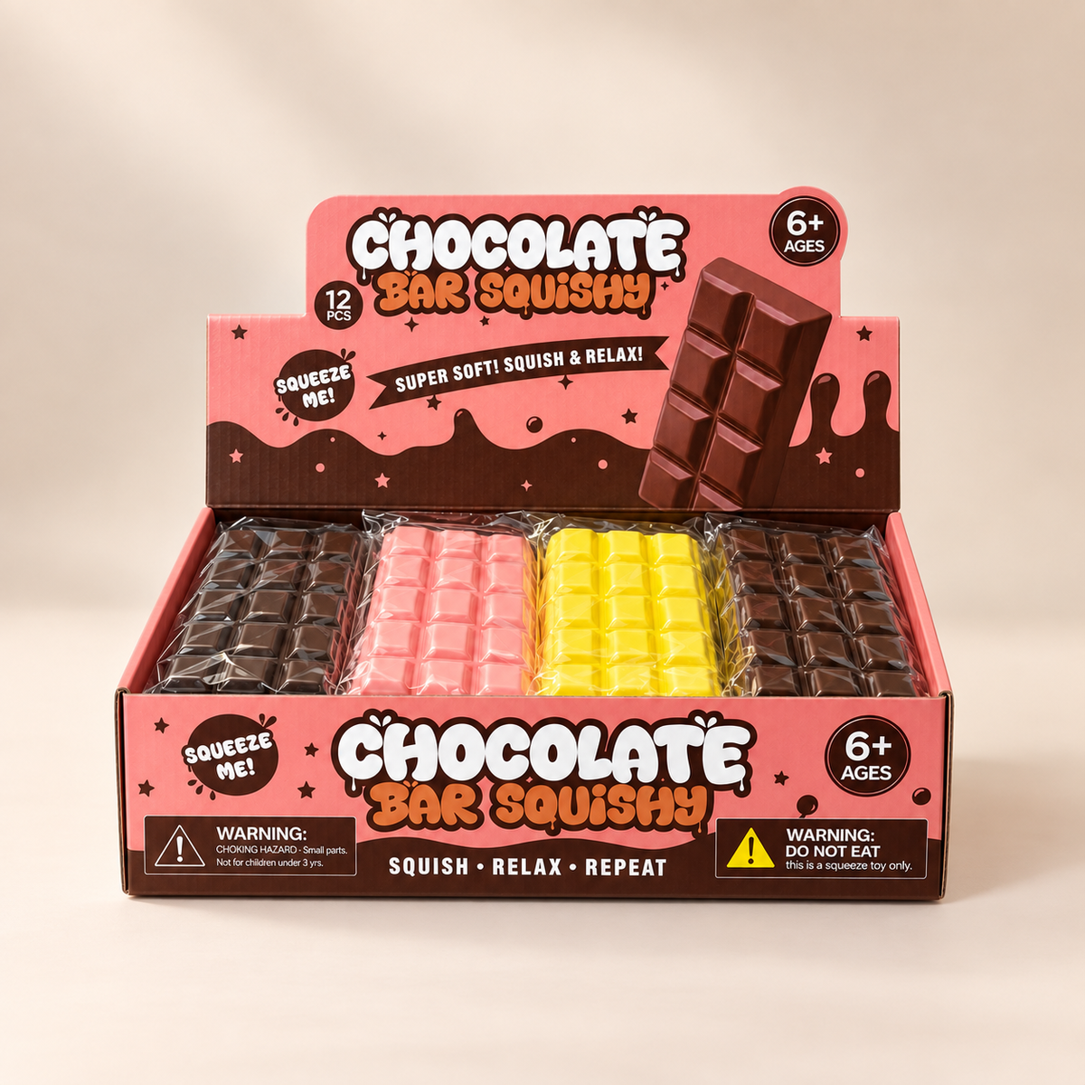 🍫 Chocolate Bar Squishy – lustiges Quetsch Fidget-Spielzeug