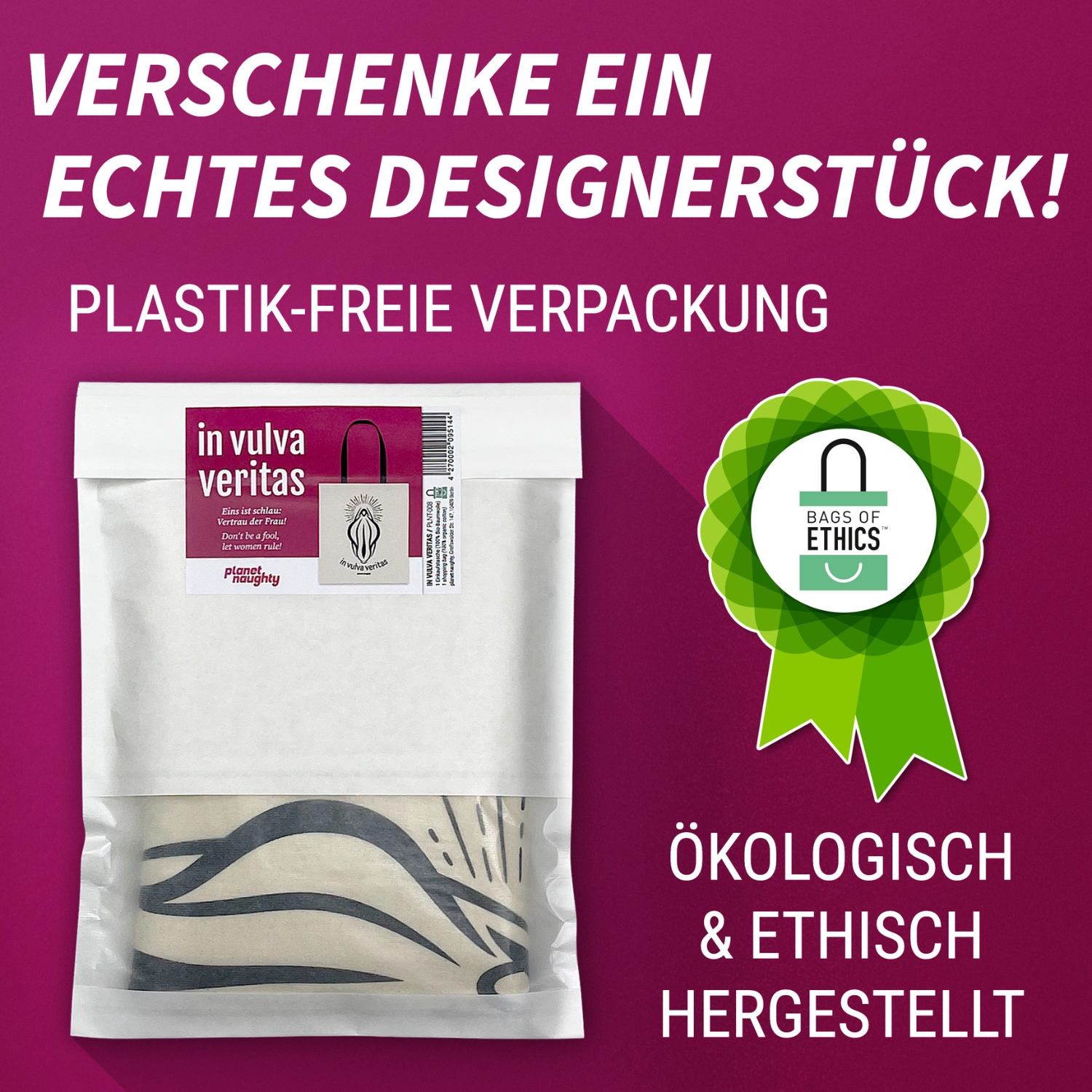 in vulva veritas Feministische Stofftasche Vulva Beutel
