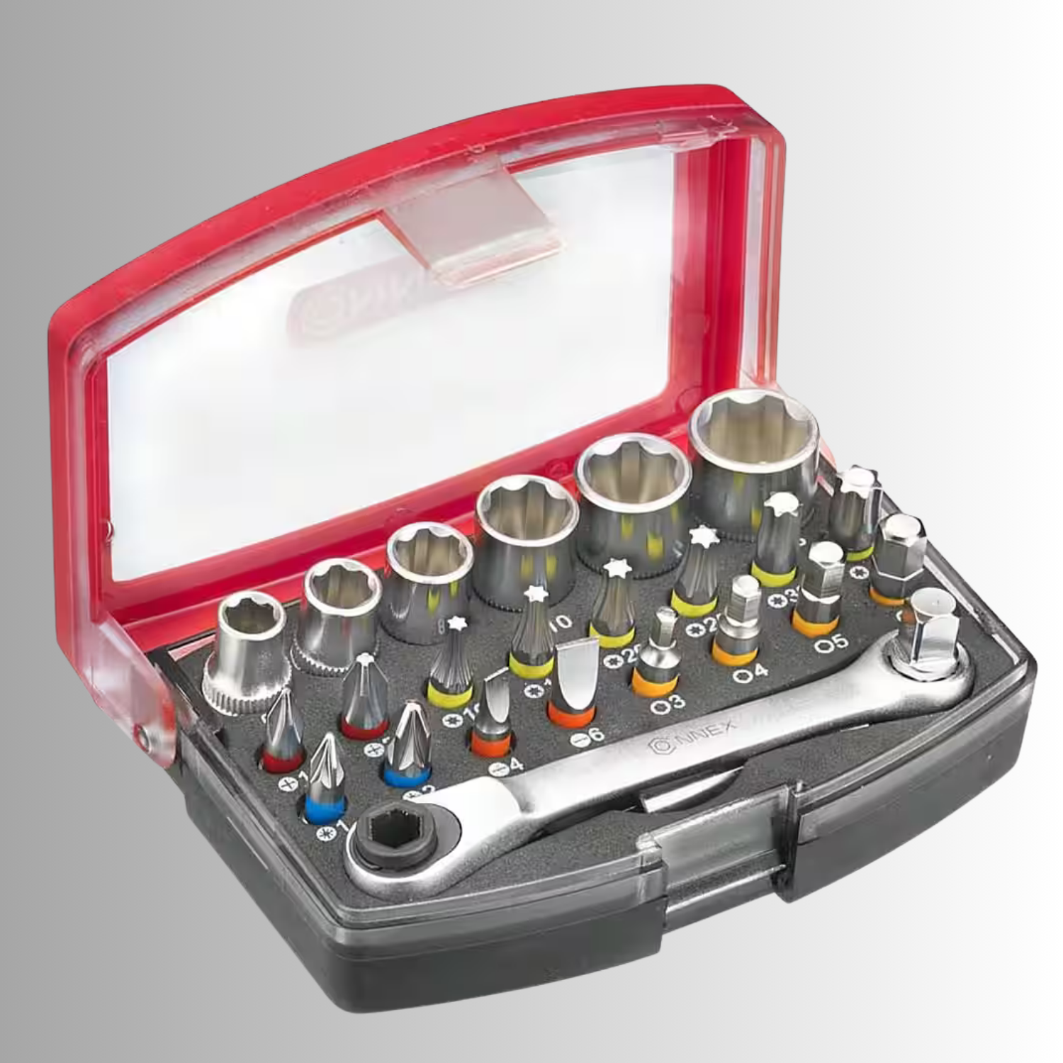 No.128 Connex Bit-/ Steckschlüsselsatz - 25 Teilig mit Ratsche