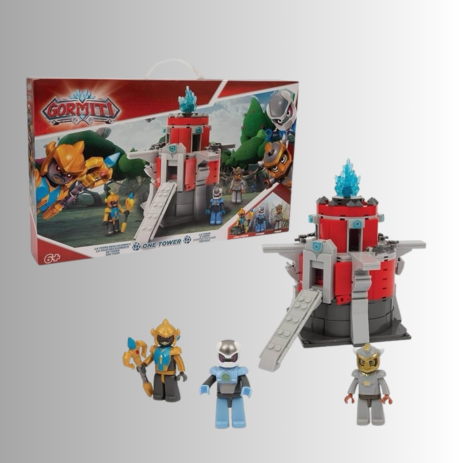 GORMITI Set-Konstruktionsturm mit Minifigur, der Turm der Elemente, 280 Stück,