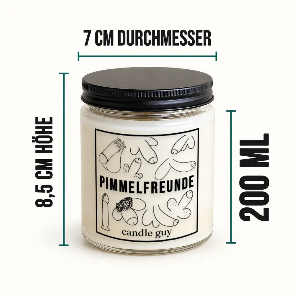 Kerze mit Spruch | Pimmelfreunde | Farbe Weiß