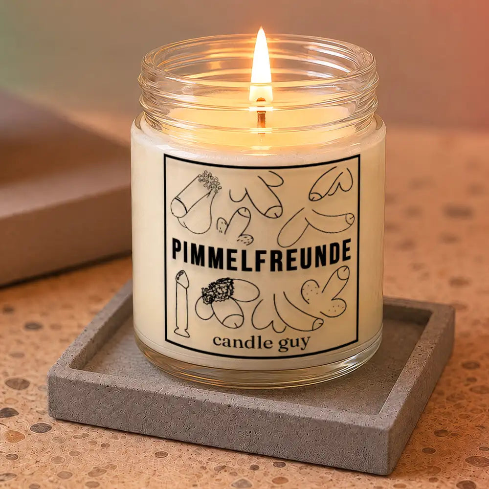Kerze mit Spruch | Pimmelfreunde | Farbe Weiß