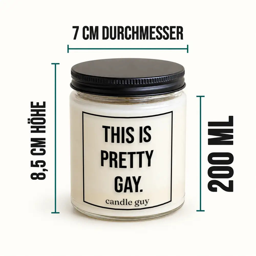 Kerze mit Spruch | This is pretty gay. | Farbe Weiß