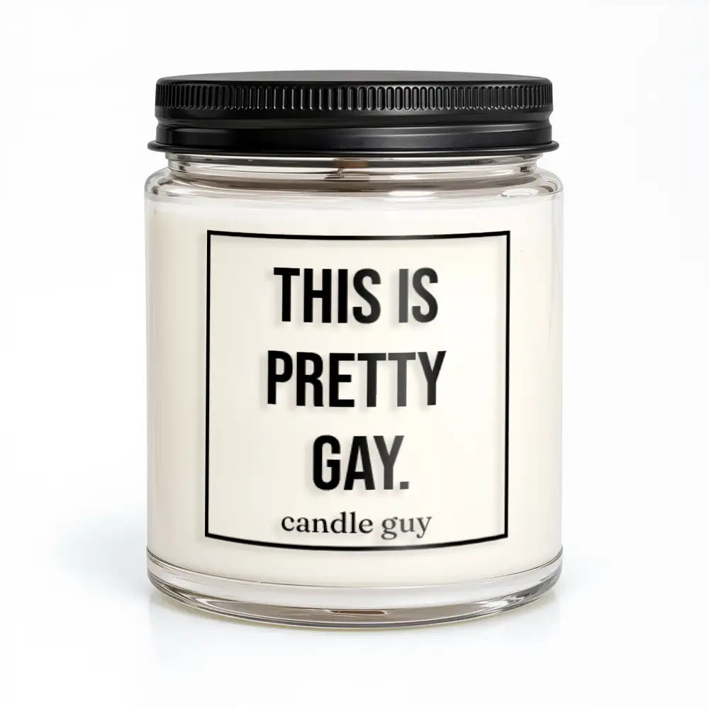 Kerze mit Spruch | This is pretty gay. | Farbe Weiß